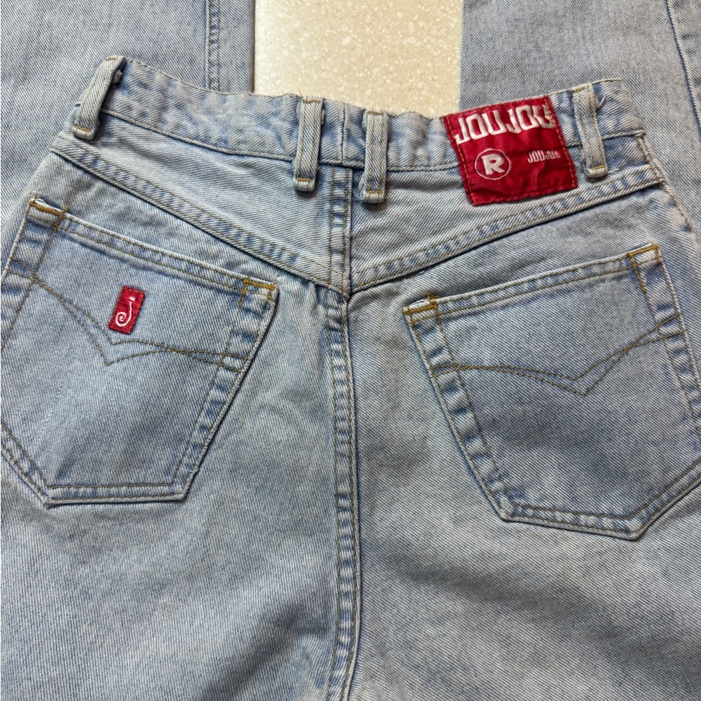 Vintage Jou Jou Jeans..Light-wash tapered mom jeans
